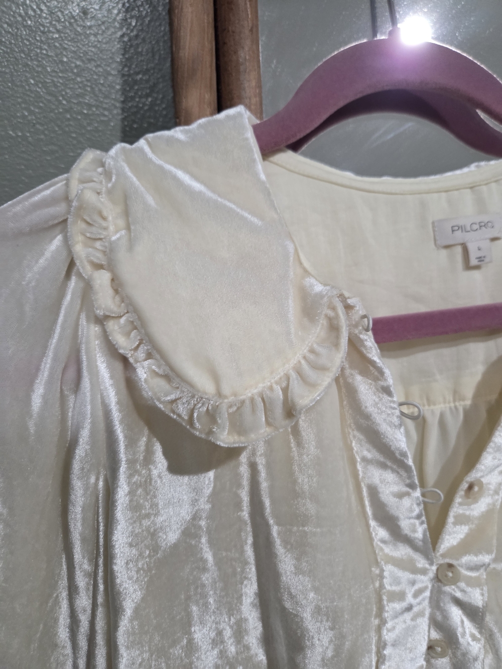 Pilcro Ruffle Collar Button-Up Blouse - Picture 3 of 10